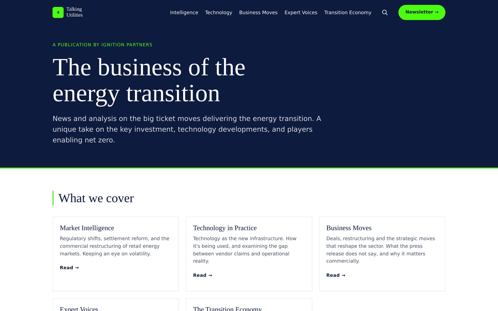 The Talking Utilities homepage — the business of the energy transition